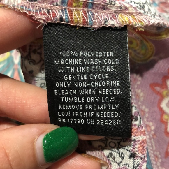 Mossimo pink paisley sheer blouse size medium - Picture 11 of 11